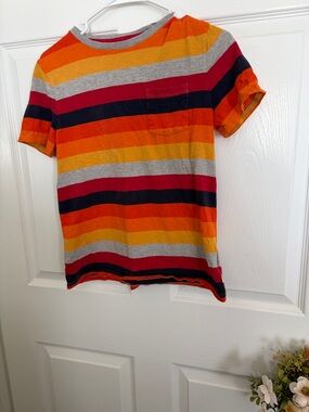 GAP boys  Short-Sleeve Stripe Pocket Tee - Orange, Red, Black, Gray